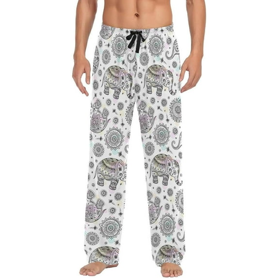 GZHJMY Elephant Pajama Pants for Men, Lounge Pants Lightweight Men Pajama Bottoms with Drawstring Pockets, Christmas New Year Birthday Gifts, X-Large