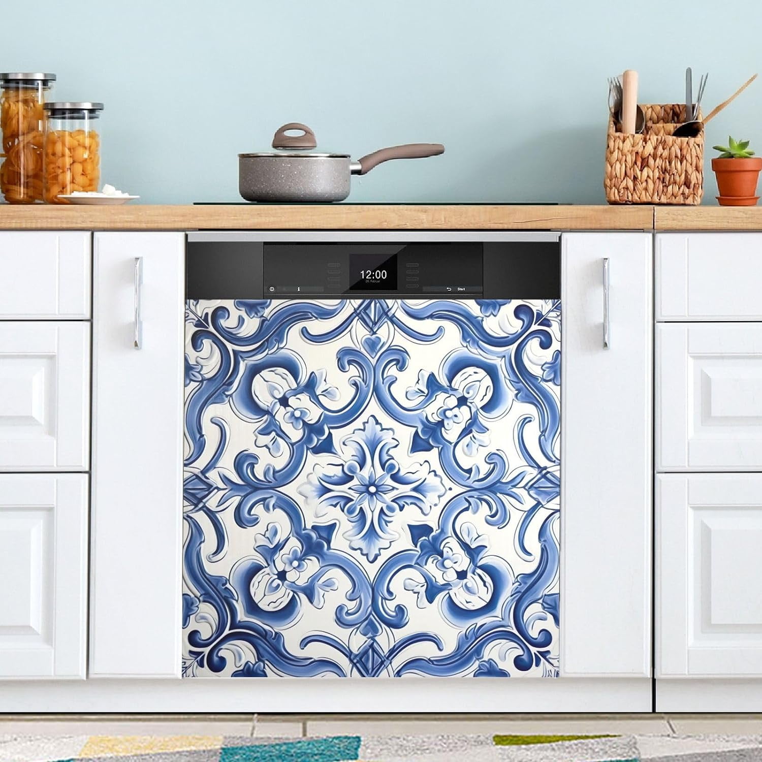 GZHJMY Ethnic Print Dishwasher Cover Dishwasher Front Door Cover