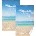 thumbnail image 1 of GZHJMY Face Hand Towel Set Beach Beautiful Tropical Sea Washcloth Washcloths, Quick-Dry Highly Absorbent Bath Towel- Pack of 2, 1 of 7