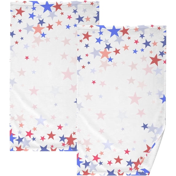 GZHJMY Face Hand Towel Set Fourth July Horizontal Lines Cotton Washcloths, Quick-Dry Highly Absorbent Bath Towel- Pack of 2 Washcloths