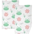 thumbnail image 1 of GZHJMY Face Hand Towel Set Frogs Flowers Pattern Cotton Washcloths, Quick-Dry Highly Absorbent Bath Towel- Pack of 2 Washcloths, 1 of 7
