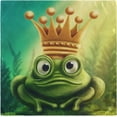 thumbnail image 1 of GZHJMY Fairy Tale Frog Prince with Gold Crown Cloth Napkins, Set of 6 20 x 20 Inch Soft Polyester Dinner Napkin for Family, Restaurant, Weddings, Parties, 1 of 5