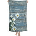 thumbnail image 1 of GZHJMY Fall Daisy Flower Bath/Pool/Beach Towel, 32 in x 52 in, Rustic Wooden Board Super Soft Microfiber Towel for Travel Swimming Pool Beach Spa, 1 of 7