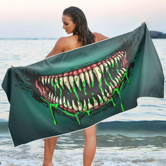 GZHJMY Fange with Dripping Poison Beach Towel Quick Dry Absorbent Bath Towels Sandproof Lightweight Towel for Gym Yoga Sports Swimming - 31x71in Bath Towels