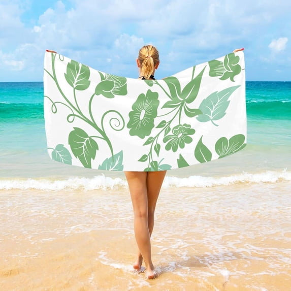 GZHJMY Fantasy Flower Beach Towel Microfiber, 31"x 71" Large Quick Dry Travel Towel Beach Blanket for Women Men Travel Swim Camping Holiday