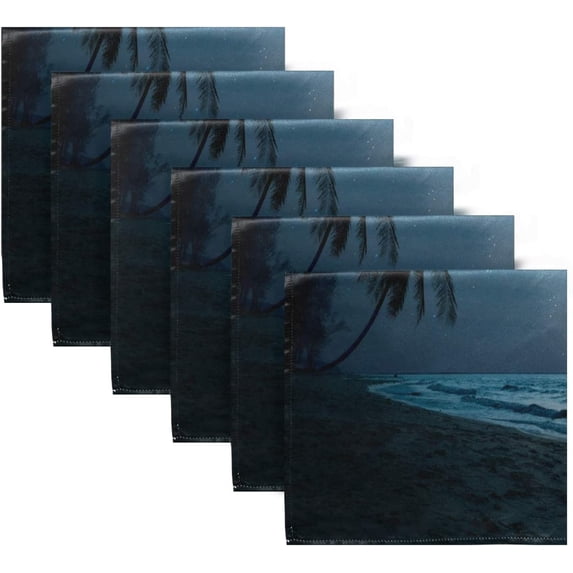 GZHJMY Fantasy Tropical Beach Cloth Napkins Washable Reusable Polyester Dinner Napkins 20 x 20 Inch for Home Weddings Parties Holiday Table Napkins Set of 1
