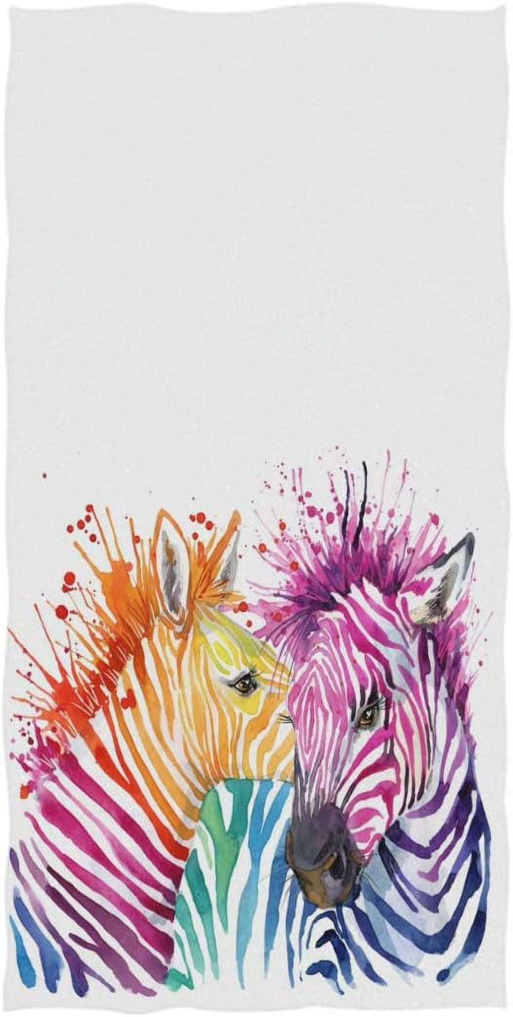 GZHJMY Fashion Funny Zebra Splash Print Soft Guest Towel Highly Absorbent Large Hand Towels Multipurpose for Bathroom Hotel Gym and Spa 16 x 30 Inches Multi Walmart