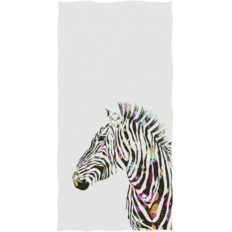 GZHJMY Fashion Watercolor Silhouette Zebra Print Soft Guest Hand Towels Multipurpose for Bathroom Hotel Gym and Spa 16 x 30