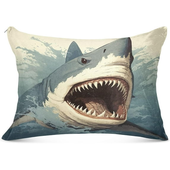 GZHJMY Fierce Sharks (1) Body Pillow Cover with Zipper,Soft and Cozy Fuzzy Fleece Body Pillow Case Cover 21 x 54 in,Plush Long Body Pillow Pillowcase for Fall and Winter Home Decor