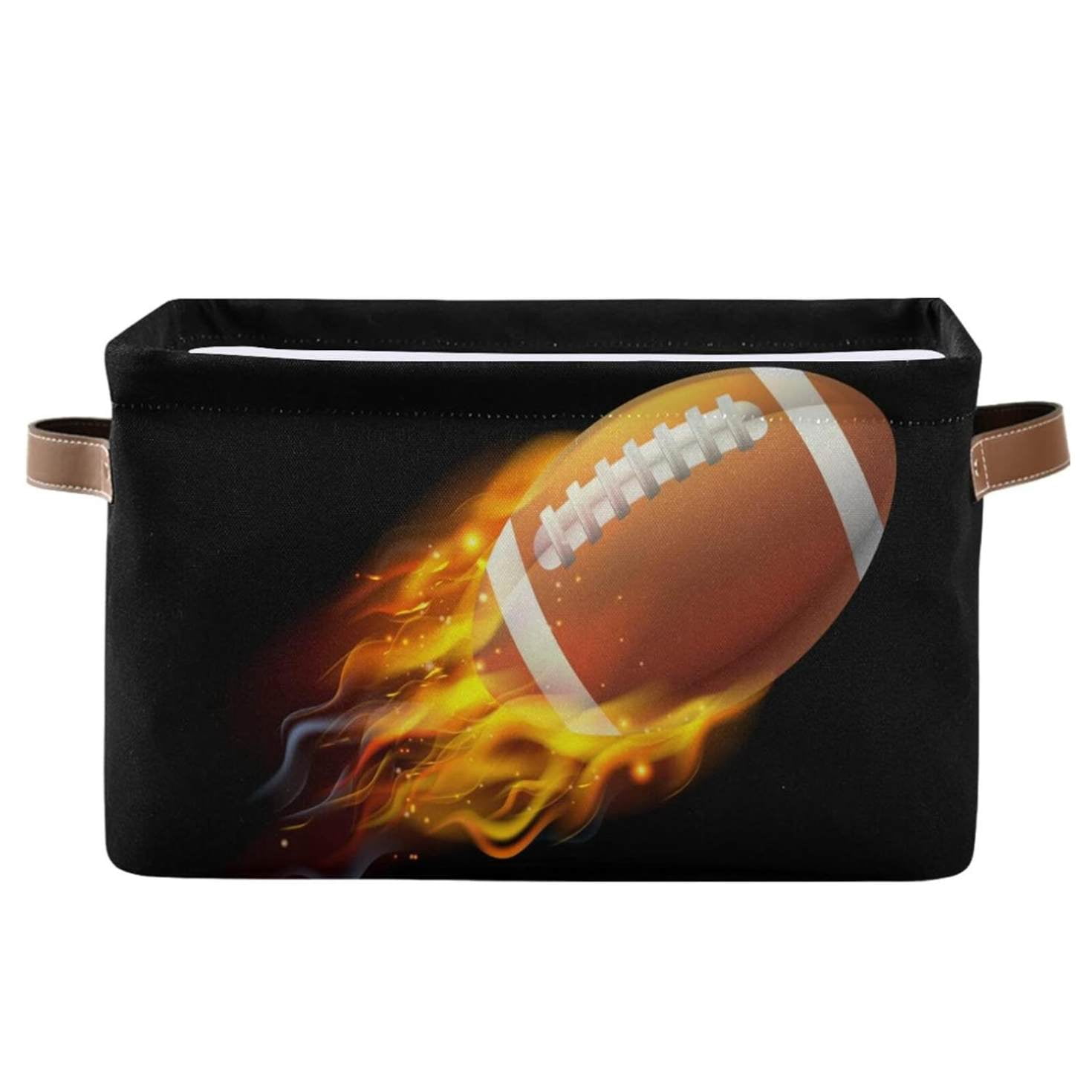 GZHJMY Flaming American Football Ball Large Storage Basket 1 Pack ...