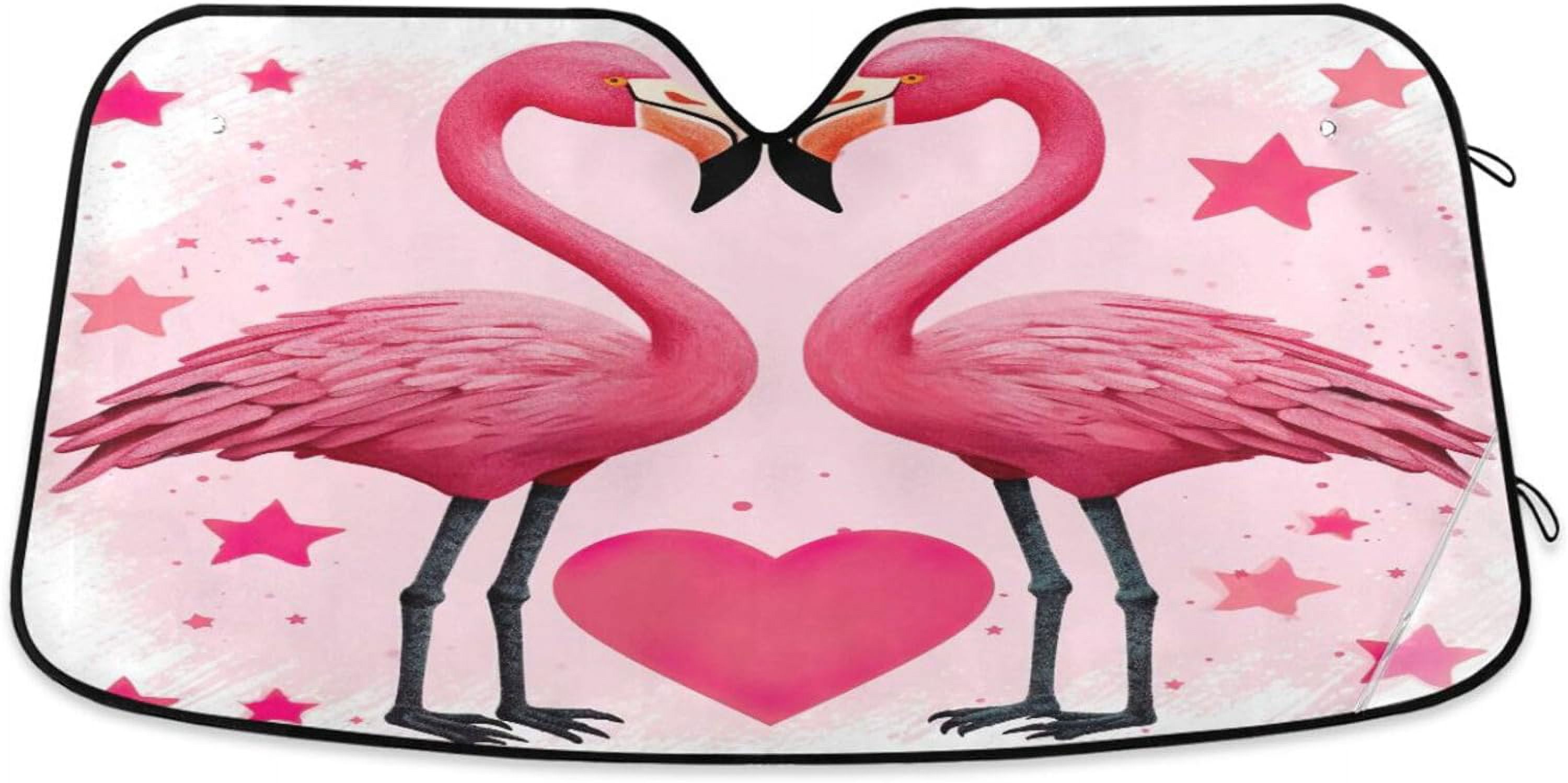 Flamingo Hawaiian Tropical Colorful Pattern Print Car Sun Shade