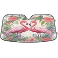 thumbnail image 1 of GZHJMY Flamingo Car Windshield Sun Shade Foldable Sun Shield Shade for Blocks UV Rays Protector-Keeps Your Vehicle Cool for Most Sedans SUV Truck,55"x27.6", 1 of 7