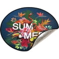 thumbnail image 1 of GZHJMY Flamingo Christmas Tree Mat, Round Christmas Tree Stand Mat Decoration for Holiday Party Home Christmas Day Ornaments Floor Door, 28.3", 1 of 6