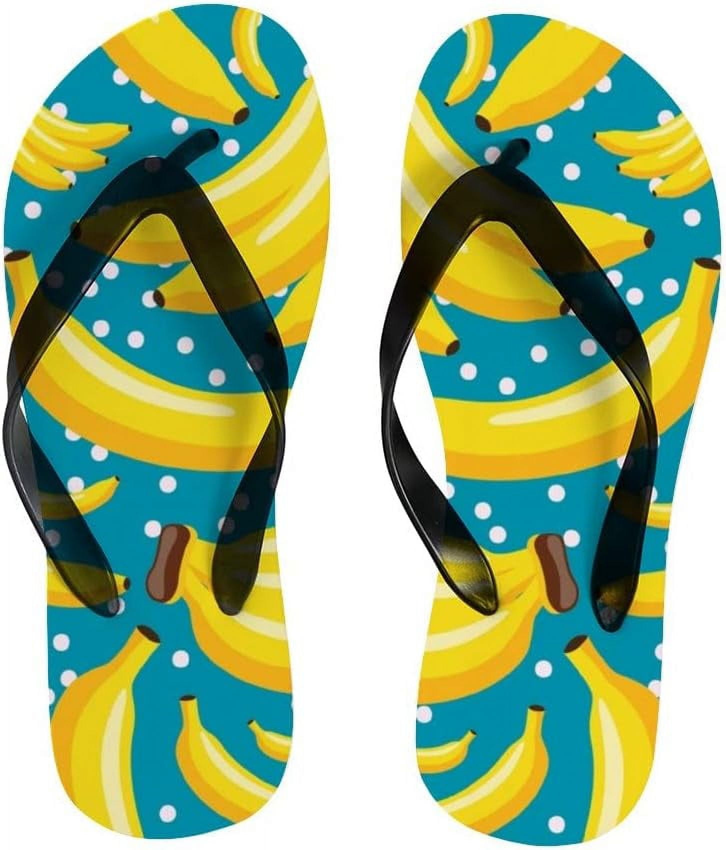 GZHJMY Flip Flops Banana Floral Polka Dots Tropical Slippers Sandals