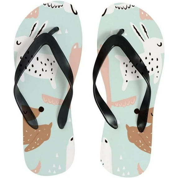GZHJMY Flip Flops Cute Dog Animal Puppy Cartoon Thong Slip On Slippers Beach Summer Sandals for Women Men Boy Girl Kid Summer Slippers
