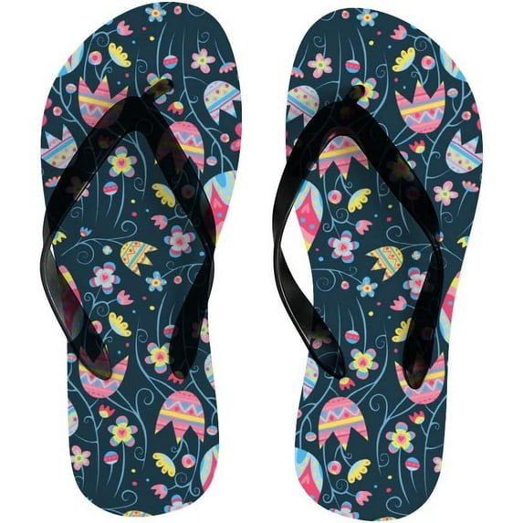 GZHJMY Flip Flops Cute Vintage Ocean Sea Jellyfish Floral Flowers Thong Slip On Slippers Beach Summer Sandals for Women Men Boy Girl Kid Shoes