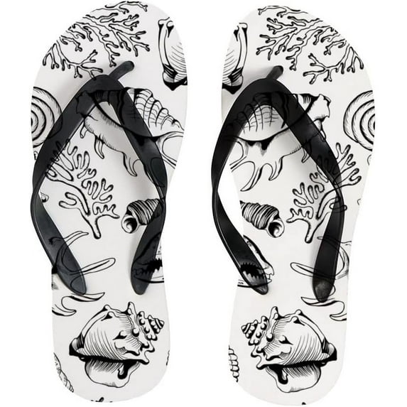 GZHJMY Flip Flops Ocean Sea Aquatic World Beach Shells Starfish Slippers Sandals for Women Men Boy Girl Kid Beach Summer Yoga Mat Slipper Summer Slippers