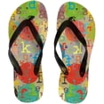 thumbnail image 1 of GZHJMY Flip Flops Slippers Colorful Circles Alphabet Letter Number Vintage for Women Girl Men Sandals Beach Summer Shower Slippers Summer Slippers, 1 of 5