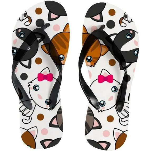 GZHJMY Flip Flops Slippers Cute Cat Animal Cartoon Sandals for Beach Summer Shower Women Men Boy Girl Kid Summer Slippers