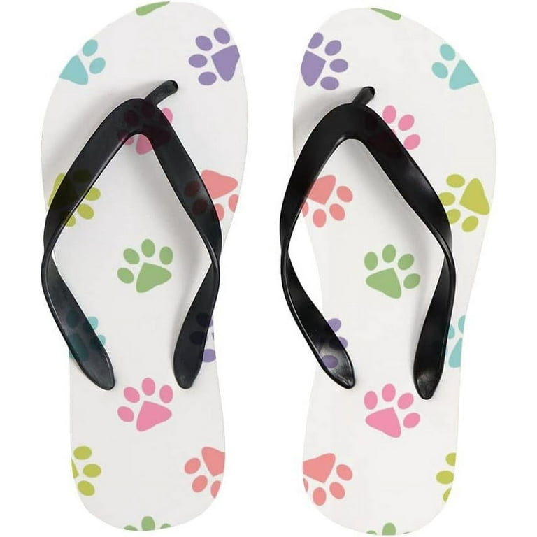 Paw print flip flops deals