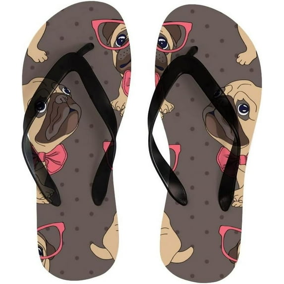 GZHJMY Flip Flops Slippers Cute Dog Puppy Animal Polka Dots Sandals for Beach Summer Shower Women Men Boy Girl Kid Summer Slippers