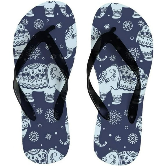 GZHJMY Flip Flops Slippers Cute Elephants Bohemian Mandala Vintage Sandals for Beach Summer Shower Women Men Boy Girl Kid Summer Slippers