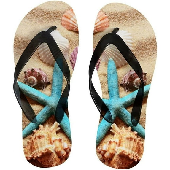 GZHJMY Flip Flops Slippers Summer Beach Starfish Ocean Sea for Women Girl Men Sandals Beach Summer Shower Slippers Shoes