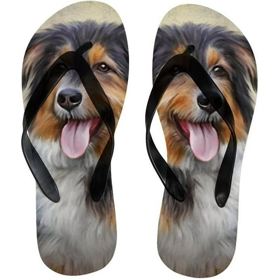 GZHJMY Flip Flops Slippers Vintage Dog Puppy Clouds Sky for Women Girl Men Sandals Beach Summer Shower Slippers Summer Slippers