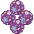 thumbnail image 1 of GZHJMY Floral Pattern Round Placemats, Durable Non-Slip Table Mat Heat and Stain Resistant Placemat for Kitchen Table Outdoor BBQ Activities, 4PCS, 1 of 6