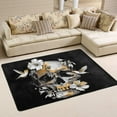 thumbnail image 1 of GZHJMY Floral Skull Non Slip Area Rug for Living Dinning Room Bedroom Kitchen, 4' x 6'(48 x 72 Inches / 120 x 180 cm), Skull Nursery Rug Floor Carpet Yoga Mat, 1 of 6