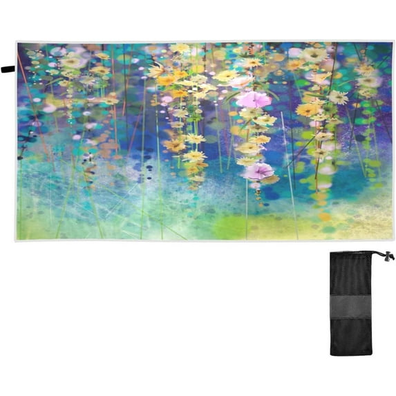 GZHJMY Flower Beach Towel Super Soft Microfiber Sand Free Beach Towels, Oversized Camping Pool Towel, Lightweight, Breathable & Quick Dry Towels, 31x71in Bathroom Towels