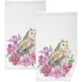 thumbnail image 1 of GZHJMY Flower Owl Cotton Towels Set 2 Pcs Absorbent Hand Towel Face Towels Kitchen Towels Bath Towels for Bathroom Laundry Room Kitchen 16 x 28 Inches, 1 of 7