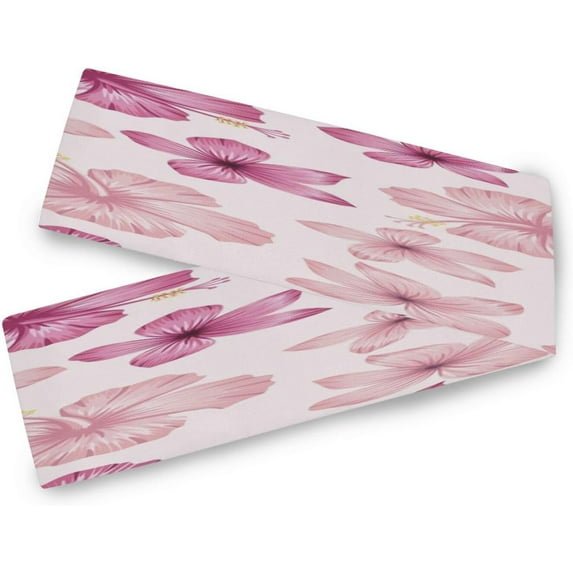 GZHJMY Flower Pattern Table Runner Machine Washable Polyester Table Runner Rectangle Reversible Dresser Scarves Table Decor 13 x 70 Inch