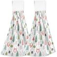thumbnail image 1 of GZHJMY Forest Animals Kitchen Hand Towels Set of 2 Pine Tree Hanging Tie Towels Dishcloth Super Soft Luxury Washcloths Bathroom Toilet Decor, 1 of 7