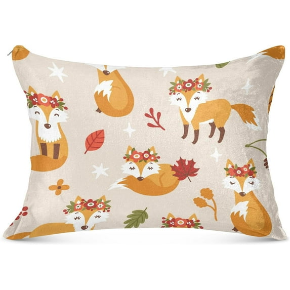 GZHJMY Fox Body Pillowcase Super Soft Cozy Plush Pillow Case with Zipper for Sofa Bed Couch, 21 x 54 Inch