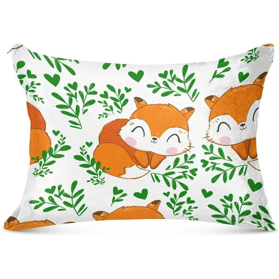 GZHJMY Fox Standard Pillowcase Super Soft Cozy Plush Pillow Case with Zipper for Sofa Bed Couch, 20 x 26 Inch
