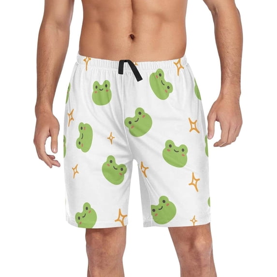 GZHJMY Frog Pajama Pants Short for Men, Lounge Pants Lightweight Men Pajama Bottoms with Drawstring Pockets, Christmas New Year Birthday Gifts, Medium