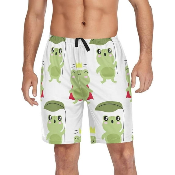 GZHJMY Frog Pajama Pants Short for Men, Lounge Pants Lightweight Men Pajama Bottoms with Drawstring Pockets, Christmas New Year Birthday Gifts, Small