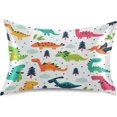 thumbnail image 1 of GZHJMY Funny Cartoon Dinosaur Satin Pillowcase for Hair and Skin Silk Pillowcase, Standard Size(20x26 inches) - Slip Cooling Satin Pillow Covers with Envelope Closure, 1 of 7