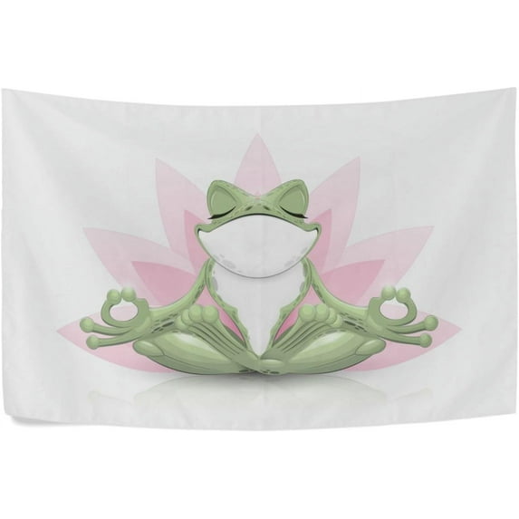 GZHJMY Funny Frog Doing Yoga Tapestry Aesthetic Tapestry for Bedroom Colorful Wall Hanging AestheticFor Room Decor 60" x 51" Inches Gift Decor