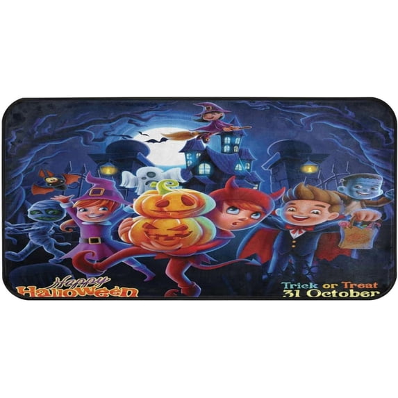 GZHJMY Funny Halloween Costume Party Kitchen Rugs, 39"x20",Non Slip Washable Cushioned Carpets Polyester AntiFatigue Comfort Porch Floor Mat Doormat Halloween Decoration