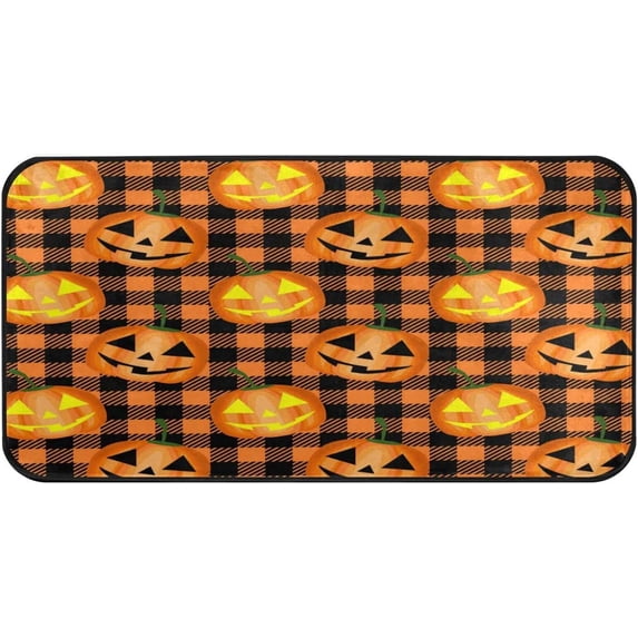 GZHJMY Funny Halloween Pumpkin Kitchen Rugs, 39"x20",Non Slip Washable Cushioned Carpets Polyester AntiFatigue Comfort Porch Floor Mat Doormat Halloween Decoration