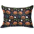 thumbnail image 1 of GZHJMY Funny Halloween Pumpkin Pillowcase Plush Pillowcase for Hair and Skin, Soft Standard Size Pillow Cases Zippered Queen Pillow Case Set of 1-21x54in Home Decor, 1 of 7