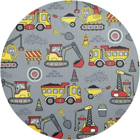 GZHJMY Funny Vehicles Round Placemats for Dining Table Set of 1 Washable Table PVC Placemats Table Decoration Heat Insulation(498)