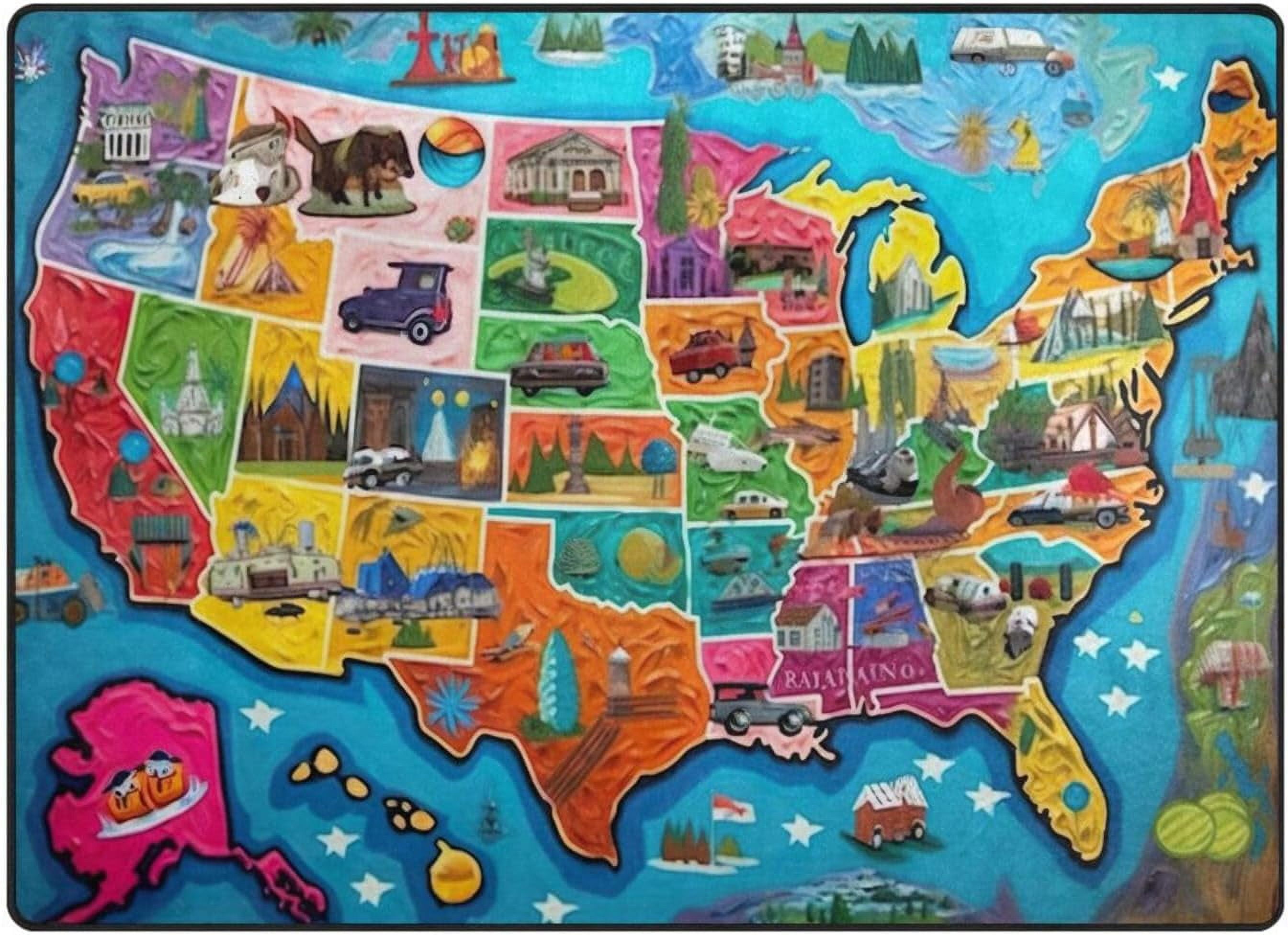 GZHJMY Game Time Collection USA - GZHJMY Game Time Collection USA United States Map Educational Learning Area Rug Carpet Kids Children Bedrooms Playroom 4 X 5 48 63 Inch Runner 40232b30 Dceb 4168 827c 2124f7e4906b.7fadd054aec222a8c423391a7b044bcb 