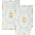 thumbnail image 1 of GZHJMY Geometric Boho Cotton Face Towel Set 2 PCS,16x28in Soft Feel Washcloths Rapid Water Absorption Drying Bath Towel Hand Towel for Bathroom, Spa, and Gym Towel32 Washcloths, 1 of 7