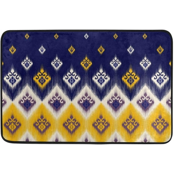 GZHJMY Geometric Ikat Pattern Doormats Bathroom Floor Mat Lightweight Non-Slip Area Rugs Entrance Front Door Rug for Outdoor Garden Kitchen Bedroom 23.6" x 15.7"
