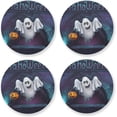 thumbnail image 1 of GZHJMY Ghost Round Coaster, 4 Pcs Heat Resistant Absorbent Drink Coaster for Kitchen Bar Cafe Decor, 1 of 7