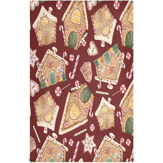GZHJMY Gingerbread House Kitchen Dish Towel 4 Pack, Soft Absorbent Dishcloths Reusable Hand Towel Washable Tea Towels for Home Kitchen Bar Table Decor, 28 x 18 Inch Washcloths Decorative Towels