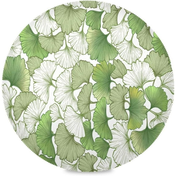 GZHJMY Ginkgo Biloba Leaves Round Placemats Non-Slip Heat Resistant Placemat for Dining Table Kichen Party Table Diameter Decor 15.4 inch Set of 6 Table Mat